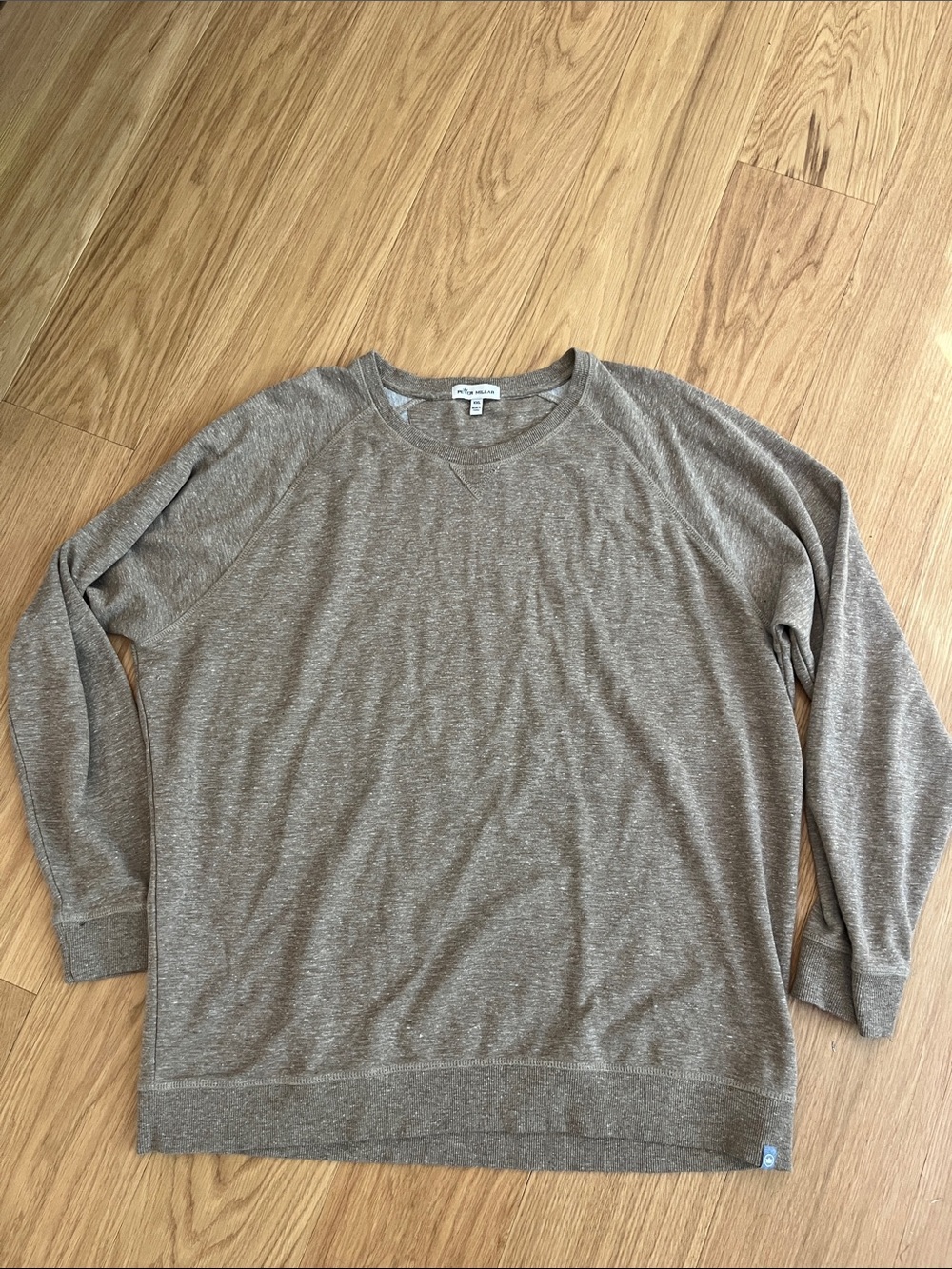 Peter Millar Men's Crown Interlock Jasp Crew-Heather Brown size XXL